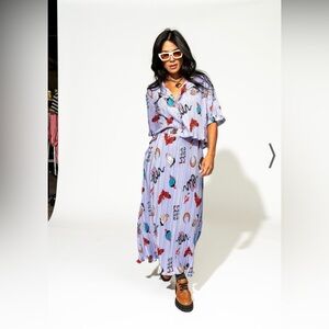 LALA ORIGINAL: Ćest la Vie Plissé Skirt Set in Trouble Maker Tattoo